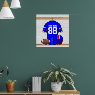 Póster Jersey rojo blanco azul personalizado