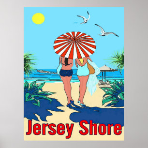 Póster Jersey Shore, Gals on Beach