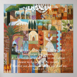 Póster JERUSALEM, If I forget thee, O Jerusalem, let m...