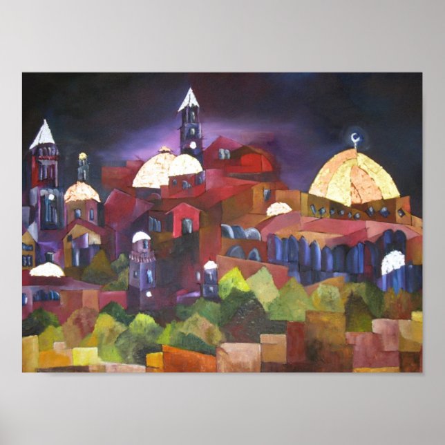 Póster Jerusalén De Noche (Frente)