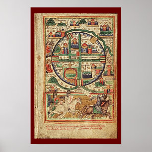 Póster Jerusalén en Crusader Times Illustrated Manuscript