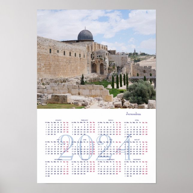 Póster Jerusalén, Israel. Poster del Calendario 2024 (Frente)