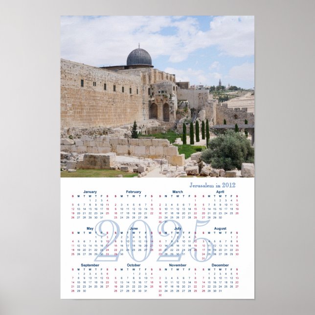 Póster Jerusalén, Israel. Poster del Calendario 2025 (Frente)