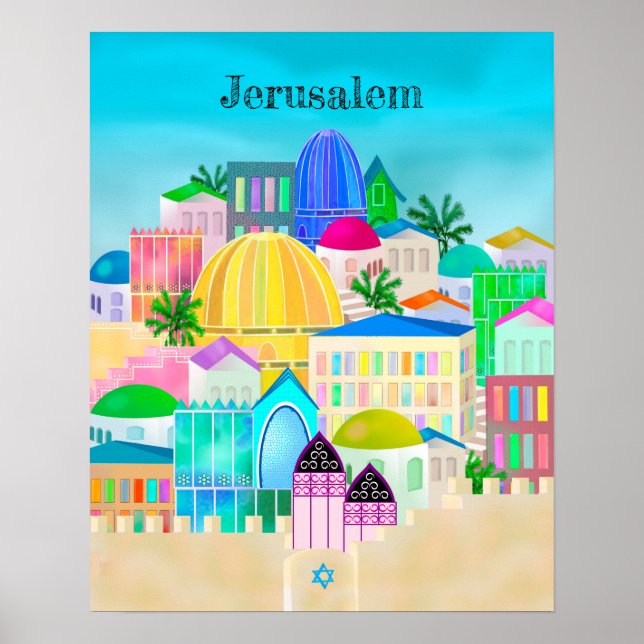 Póster Jerusalén Israel Viajes (Frente)