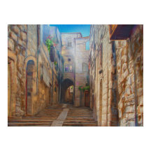 Jerusalén Old Street David ciudad Israel Bella Art