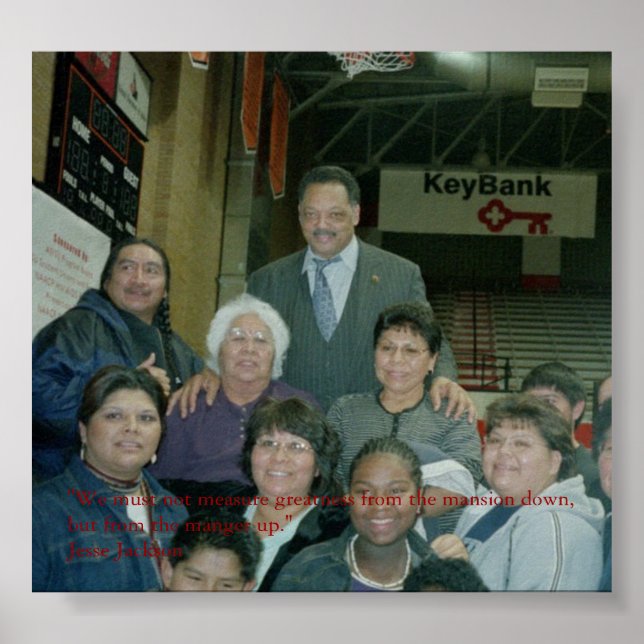 Póster Jesse Jackson con nativos americanos (Frente)