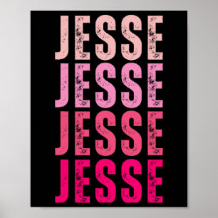 Póster Jesse Nombre Personalizado I Love Jesse Vintage