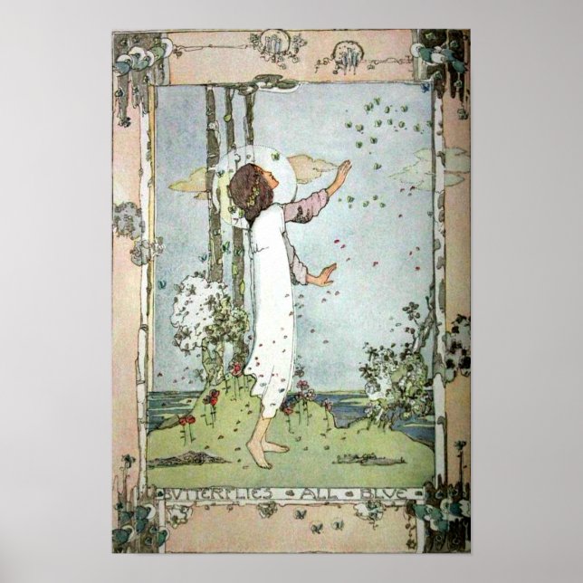 Póster Jessie M. King - Mariposas Todos Azules (Frente)