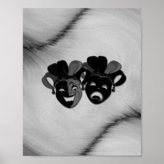 Póster Jester de teatro de comedia y tragedia enmascara p (Frente)