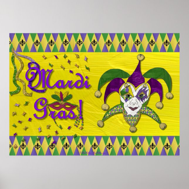 Póster Jester Mask Mardi Gras Harlequin (Frente)
