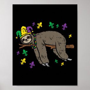 Póster Jester Sloth Lazy Day Animal Cute gracioso Mardi G