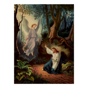 Póster Jesucristo con ángel
