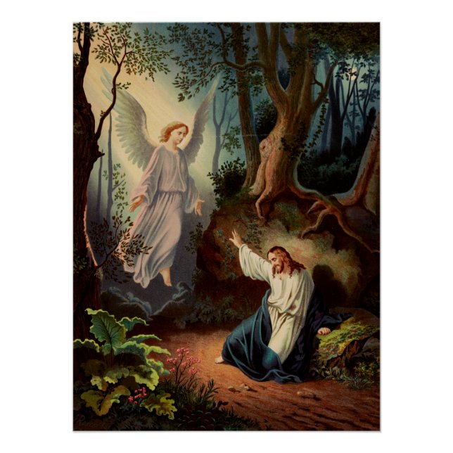 Póster Jesucristo con ángel (Anverso)