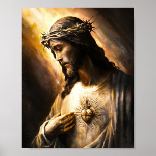 Póster Jesucristo con corona de ánimos