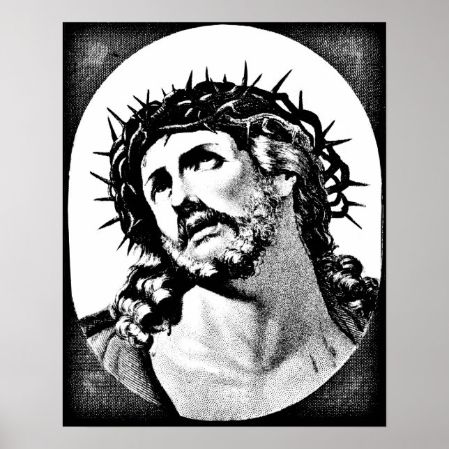 Póster Jesucristo con corona de espina Ar religioso vinta (Frente)