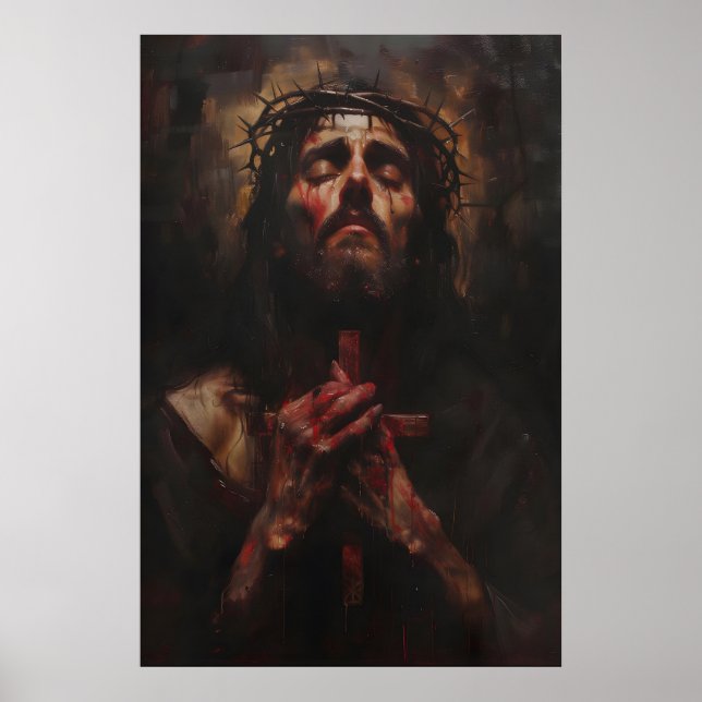 Póster Jesucristo con Corona de Espinas Arte, Digital (Frente)
