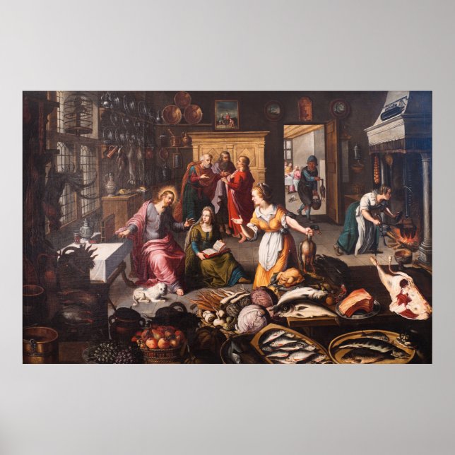 Póster Jesucristo con Marta y María - Joos Goemaere (Frente)