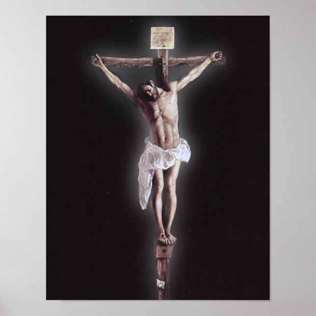 Póster Jesucristo crucificó imagen devosiva (Frente)