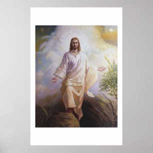 Póster Jesucristo de Pascua Cristiana está levantado y vi