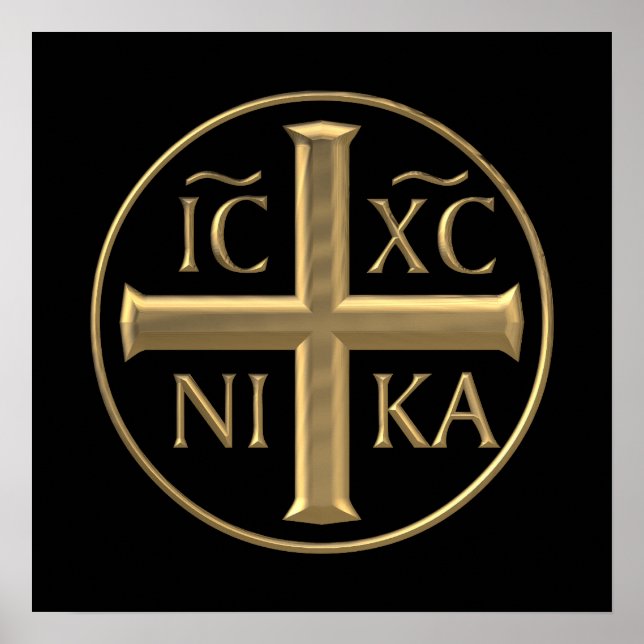 Póster Jesucristo del "3-D" dorado: conquistadores (Frente)