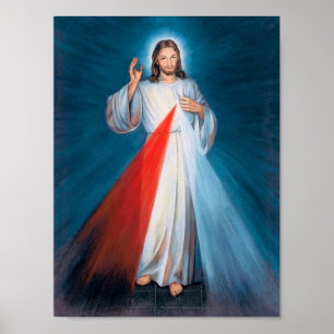Póster Jesucristo Divina Misericordia Sagrado Corazón de