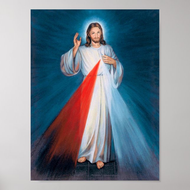 Póster Jesucristo Divina Misericordia Sagrado Corazón de  (Frente)