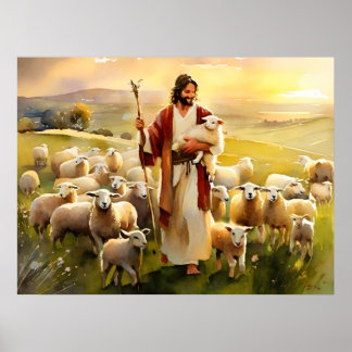 Póster Jesucristo El Buen Pastor