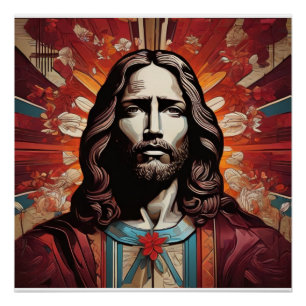 Póster Jesucristo en el arte pop y en el arte deco