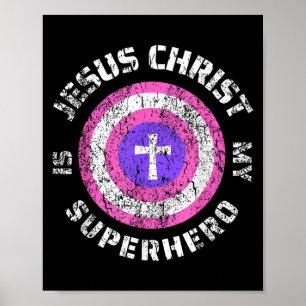 Póster Jesucristo es mi superhéroe Jesús
