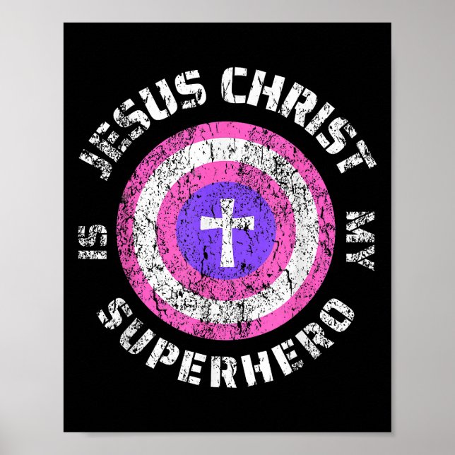 Póster Jesucristo es mi superhéroe Jesús (Frente)