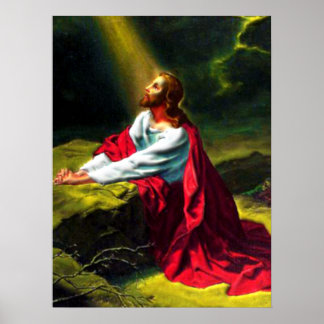Póster Jesucristo rezando en el Jardín de Getsemane