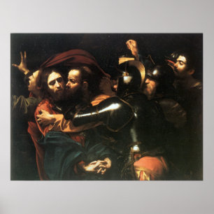 Póster Jesucristo santo del vintage, beso de Judas,