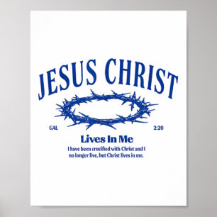 Póster Jesucristo Vive En Mí Corona De La Fama De La Bibl