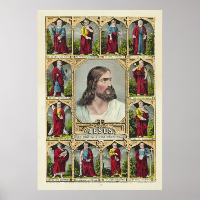 Póster Jesucristo y el Cristianismo de los Doce Apóstoles (Frente)