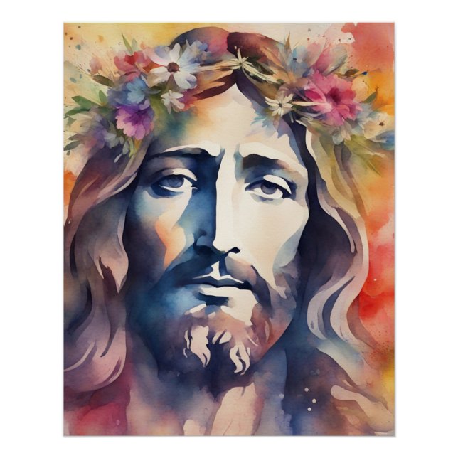 Póster Jesús acuarela (Anverso)