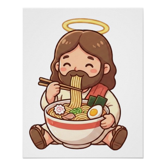 Póster Jesus also likes ramen (Anverso)