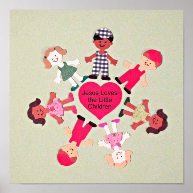 Póster Jesús ama a los niños pequeños (Frente)