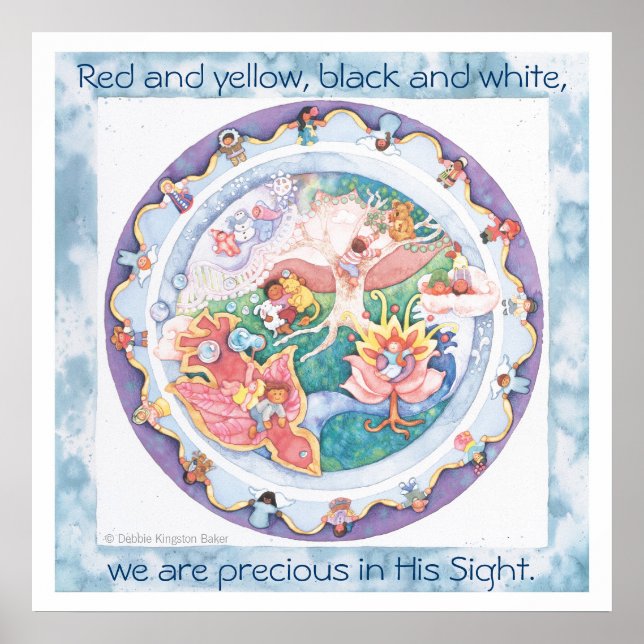 Póster Jesús ama a los niños pequeños del mundo (Frente)