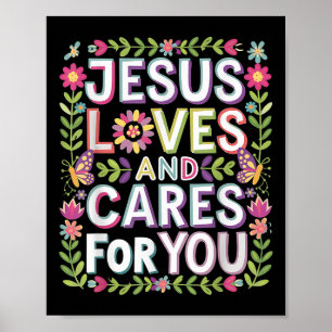 Póster Jesús Ama Y Se Preocupa Por Ti