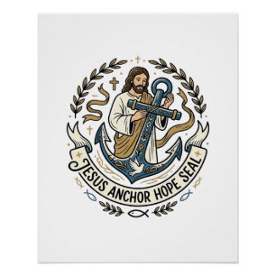 Póster Jesús Ancla Esperanza Sello Jesús Ancla Esperanza 