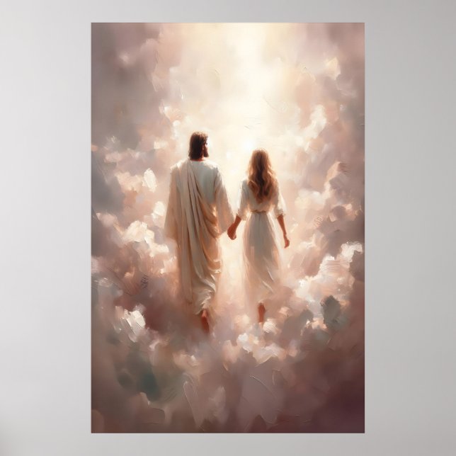 Póster Jesus and Woman Jesus Holding Hands Woman Jesus  (Frente)