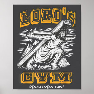 Póster Jesús Antiguo ¡Presiona el Banco del Gimnasio del