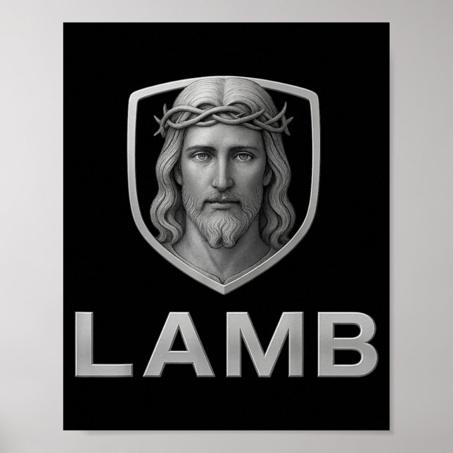 Póster Jesus As The Lamb Iconic Christian Image  (Frente)