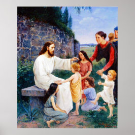 Póster Jesús Bendice A Los Niños Elin Danielson-Gambogi
