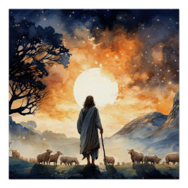 Póster jesus, bible art, new testament