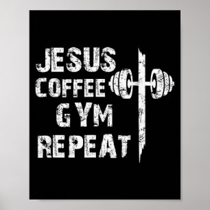 Póster Jesús Café Gimnasio Cristiano Entrenamiento Levant