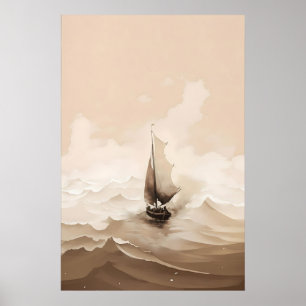 Póster Jesús Calma La Tempestad Aquarela Milagro De La Bi