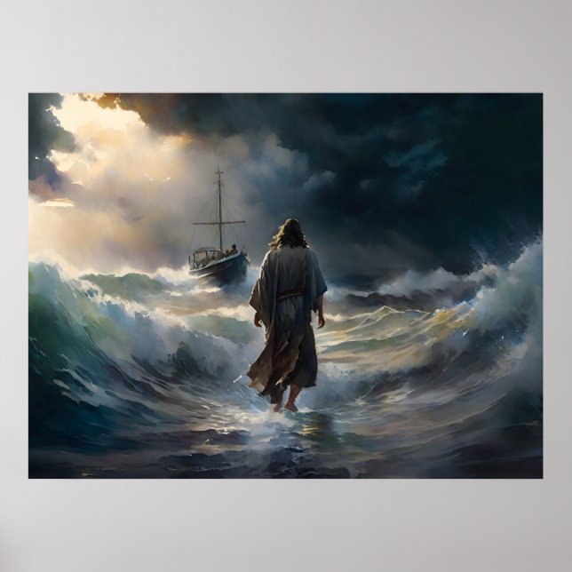 Póster Jesús Camina Por El Agua (Frente)