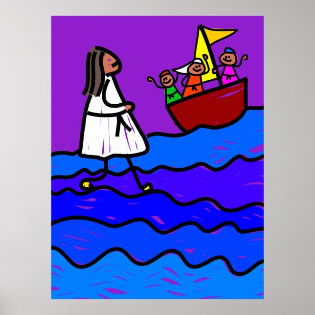 Póster Jesús camina por el agua (Frente)