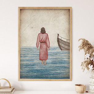 Póster Jesús camina sobre el agua _Arte de pared de las E